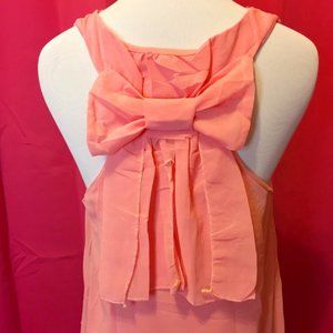 NEW Pink Bow Tie Back Tunic Top XS